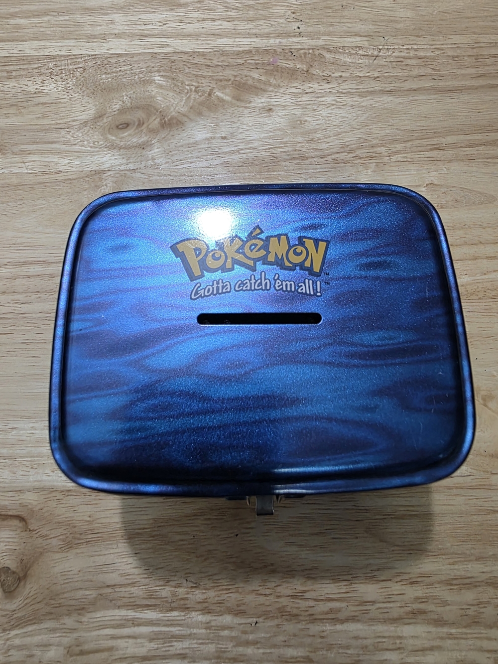 Pokémon Original Metal Coin Bank Tin Box w/ Latch & Coin Slot